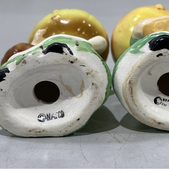 Rare VINTAGE  ANTROPOMORPHIC SALT/PEPPER SHAKERS SET 4" - Picture 7 of 7